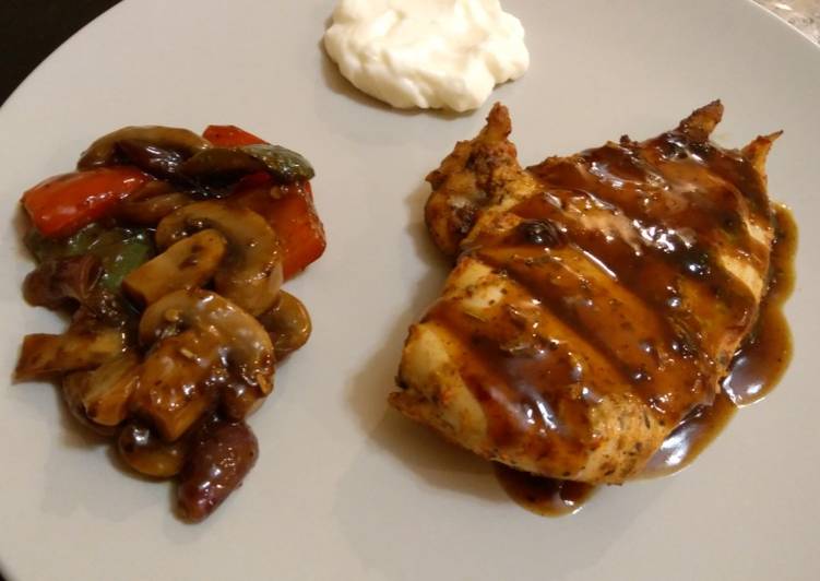 Easiest Way to Make Homemade Grilled chicken breasts with barbeque sauce