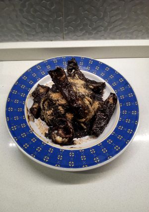 Foto di Spaghetti al nero di seppia con seppia tostata