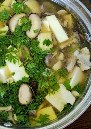 Hình của món Canh nấm đậu hũ non.