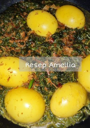 Foto resep Gule daun singkong mix telor bumbu bamboe