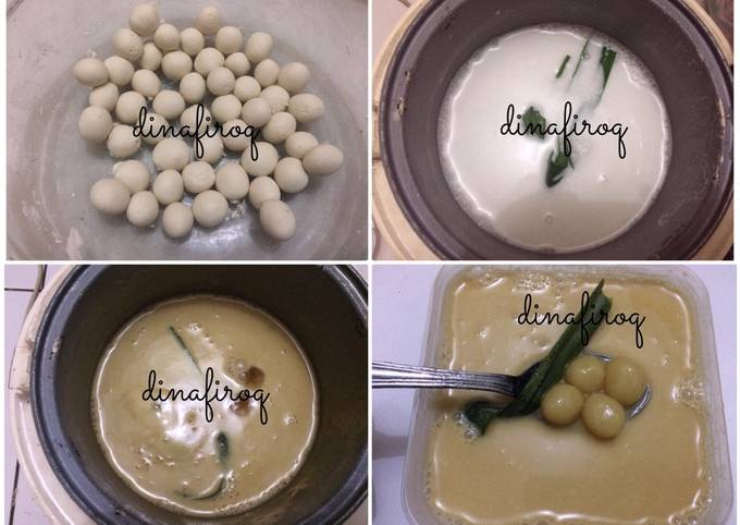 Resep Bubur candil magiccom (no ubi - cuma tepung ketan putih) oleh Dina - Cookpad