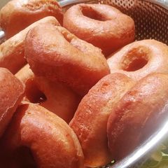 Fluffy ring doughnuts A picture of Fluffy ring doughnuts.