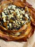 Mushroom, chestnut and banana squash filo pie