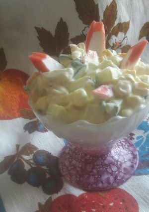 Фото Салат с крабовыми палочками.