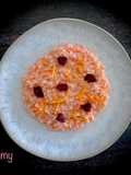 Risotto mandarino ed estratto di rapa rossa