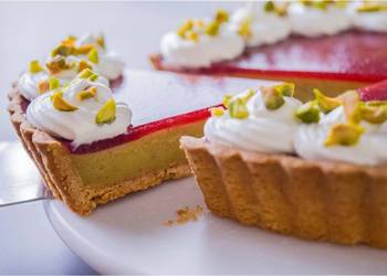 Easy Prepare Recipe Strawberry  Pistachio Custard TartRecipe Video Most Delicious