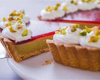 Ultimate Serving Recipe Strawberry  Pistachio Custard TartRecipe Video Restaurant Style