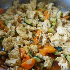 A picture of Vegetable chicken stew.