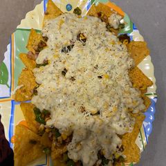 A picture of Nacho corn chaat.