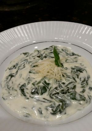 A picture of Brad's creamed spinach.