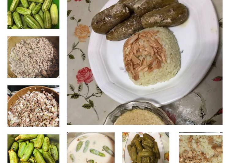 محشي كوسا باللبن والأرز