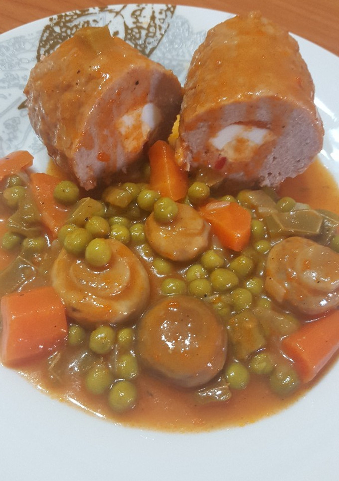 Una foto de Redondo de carne picada relleno