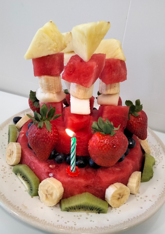 Una foto de Tarta de cumple saludable