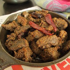A picture of Aunt Indra's Goan Pepper Beef Roast.