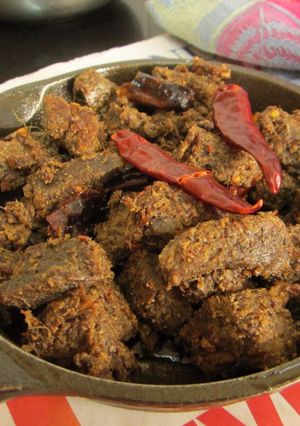 A picture of Aunt Indra's Goan Pepper Beef Roast.