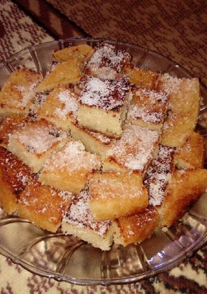 صورة لوصفة بسبوسة على طريقتي