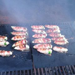 A picture of Grilled Bacon Wrapped Jalapeno Poppers.