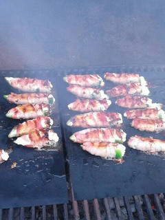 A picture of Grilled Bacon Wrapped Jalapeno Poppers.