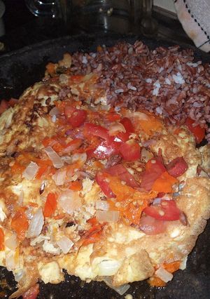 Foto resep Telur dadar geprek Sambal tomat khas sate Maranggi sehat