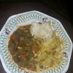 Fried liver stew A picture of Fried liver stew.