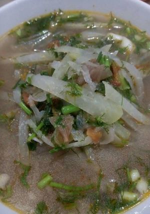 Hình của món Cá trắm nấu canh chua quả chay với su hào.