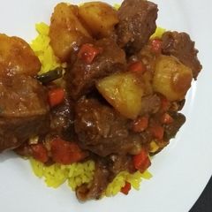 A picture of Vegetable beef stew.