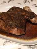 Épaule de chevreau marinée et grillée sauce orange et épices