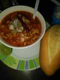 Menudo rojo con maíz pozolero estilo Lagunero