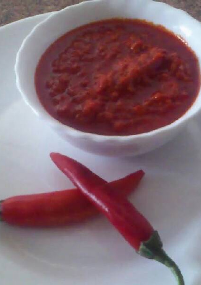 Una foto de Como hacer salsa picante (tipo harissa)/comida de Marruecos
