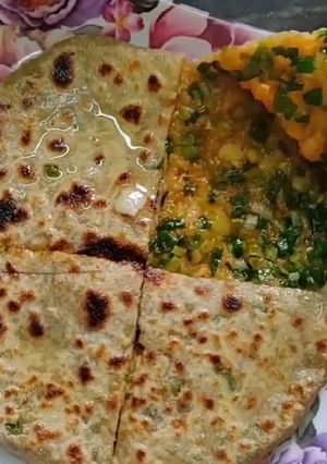 A picture of Green Garlic paratha.