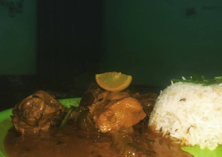 Northern style chicken curry with zeera rice