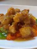 Pollo rebozado en salsa agridulce de piña