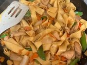 A picture of egg chicken stir fry