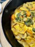 Verduras con tortas y especias de gazpachos manchegos