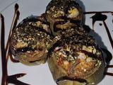 Alcachofas rellenas de gambas rojas