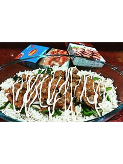 A picture of Tikka Rice Platter.