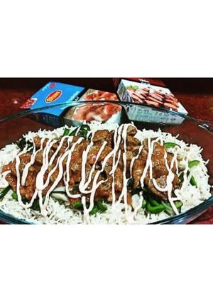A picture of Tikka Rice Platter.