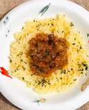 Nui xoắn sốt bò băm-ăn dặm