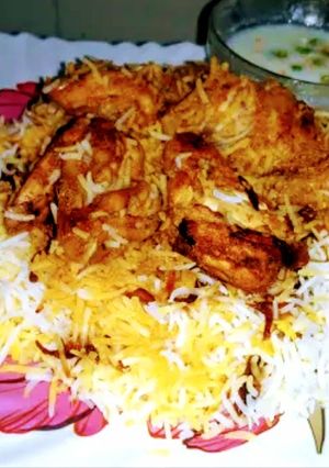 A picture of Fry Piece Chicken Biryani.