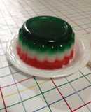 Gelatina tricolor "cóctel patrio"