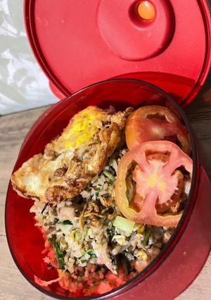 Foto resep Nasi Goreng Sambel Ijo + Cumi Asin