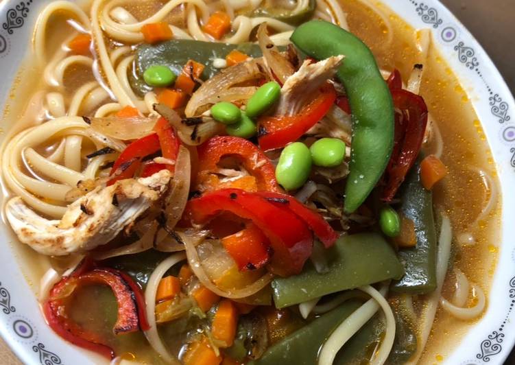Ramen de verduras y pollo 🍜🥗🐓