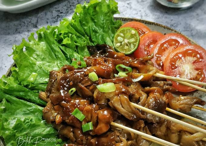 Cara Membuat SATE JAMUR TIRAM bumbu Kecap Ekonomis Untuk Dijual