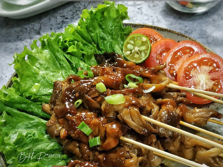 Cara Membuat SATE JAMUR TIRAM bumbu Kecap Ekonomis Untuk Dijual