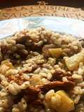 Risotto avec girolles, pommes et noix