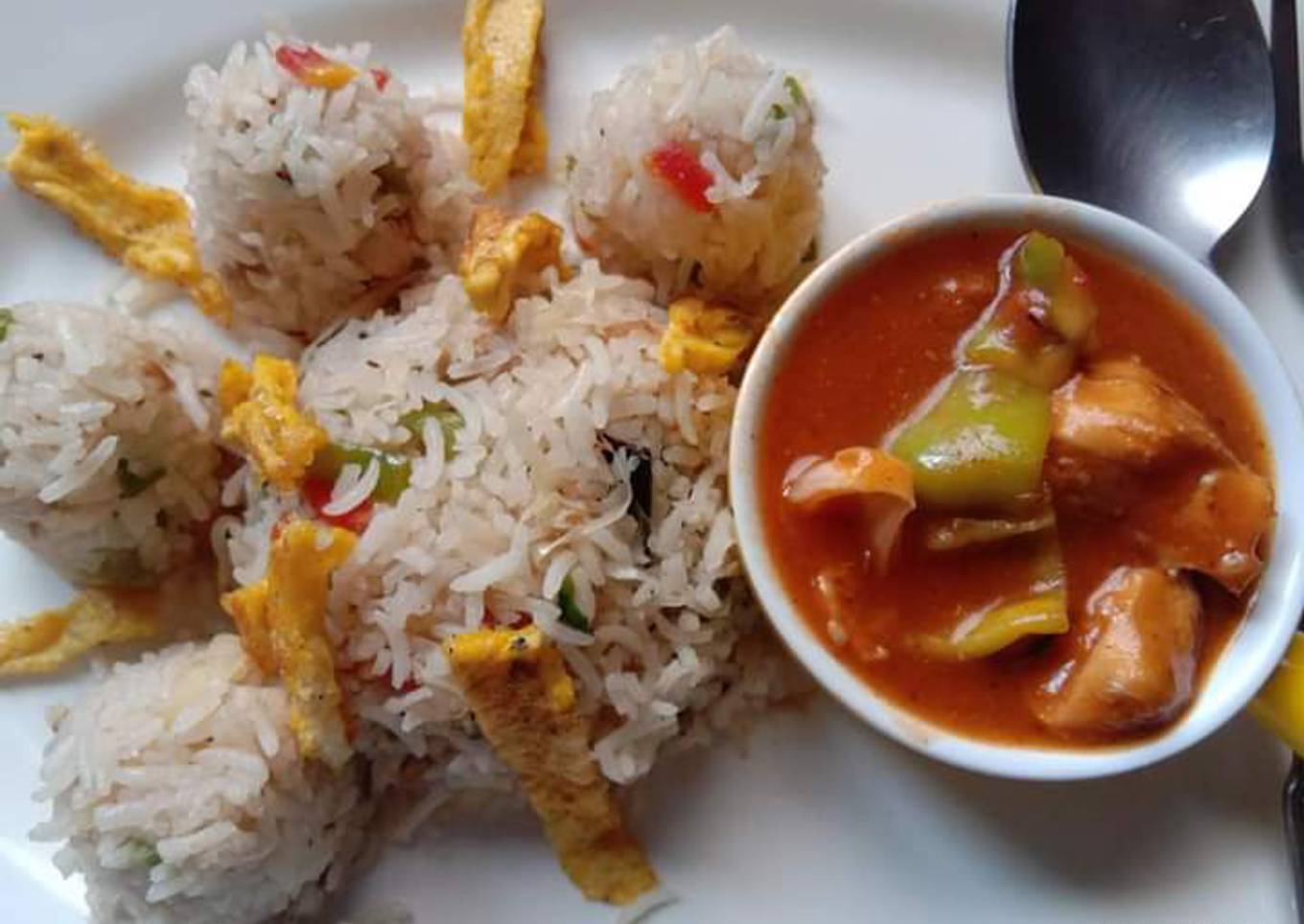Fried rice with Manchurian