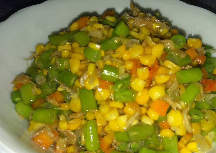 Tumis buncis mix jagung wortel