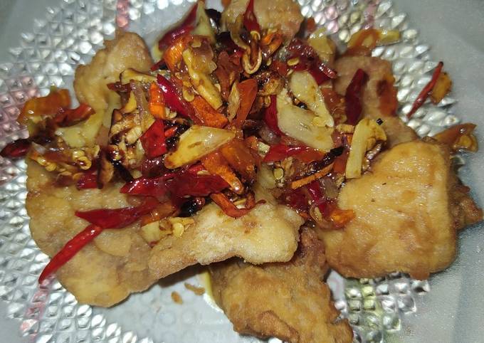 Resep Ayam tepung siram oseng cabe, Bisa Manjain Lidah