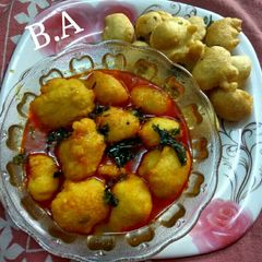 A picture of Moong dal ke laddu ki sabji.