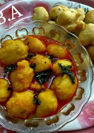 A picture of Moong dal ke laddu ki sabji.